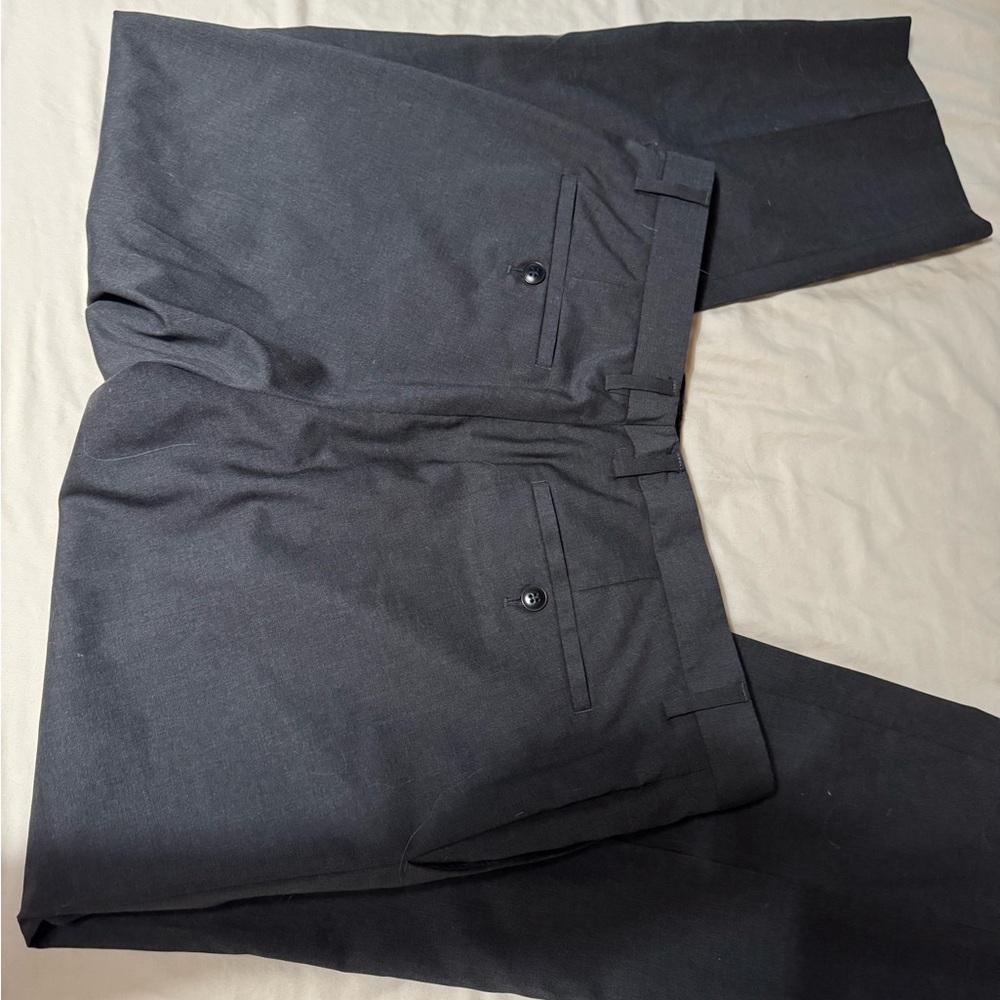 Zara Gray Trousers with Red Details